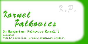 kornel palkovics business card